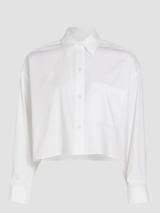 Jenni Kayne Tops - Jenni Kayne White Cropped Cotton Poplin Buttom Up Boxy Shirt Small